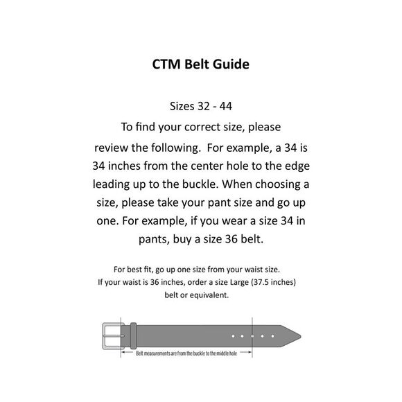 CTM Embossed Leather Money Belt with Removable Buckle - Picture 3 of 3